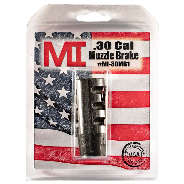 Midwest Industries MIAR30MB1 Muzzle BrakeBlack Phosphate Steel with 5/8"-24 tpi Threads for 30 Cal AR-Platform