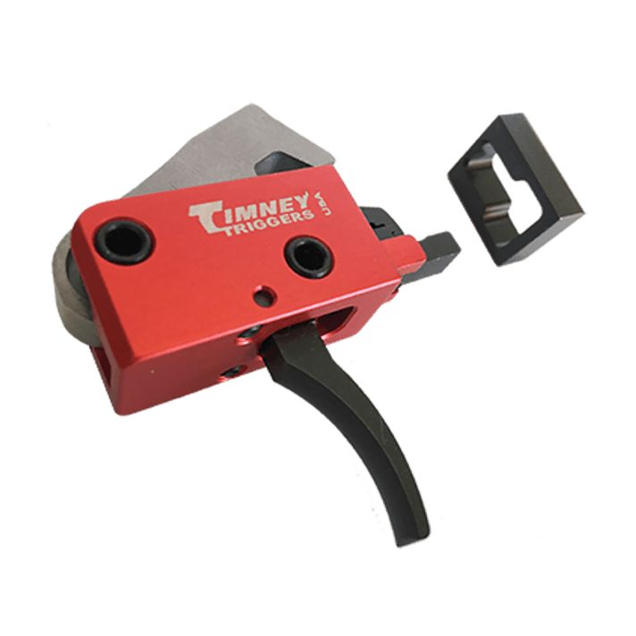Timney Triggers 682 PCC TriggerTwo-Stage Curved Trigger with 2 lbs Draw Weight & Black/Red Finish for AR-Platform