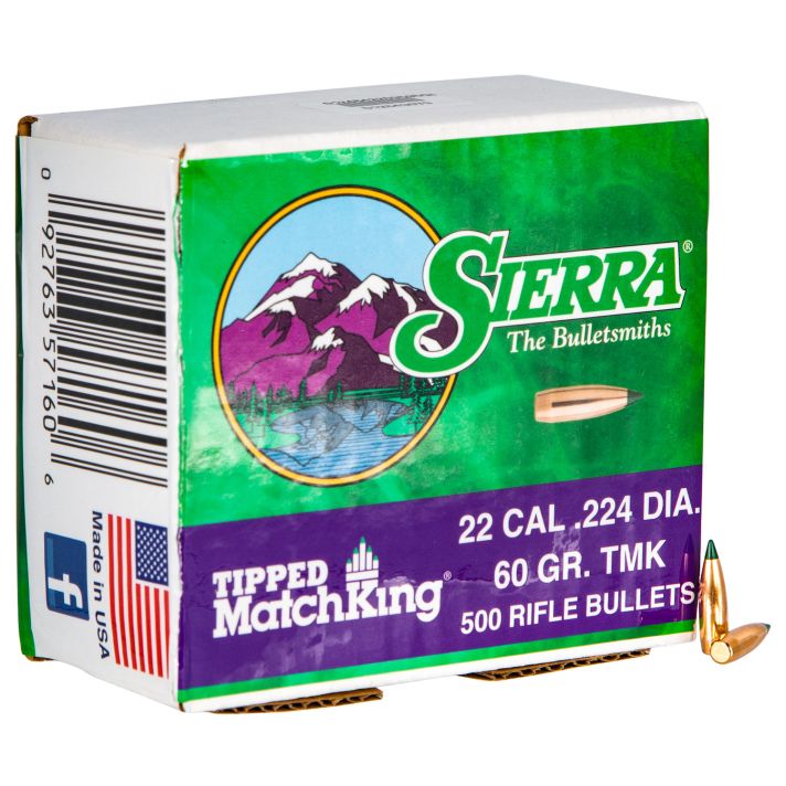 Sierra 7160C Tipped MatchKing22Cal 60gr Tipped MatchKing 500/Box