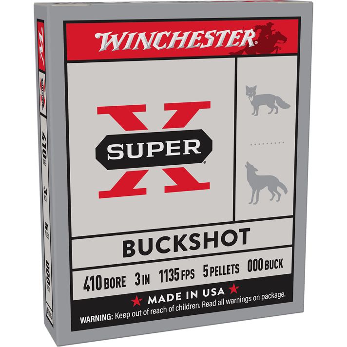 Winchester Ammo XB413 Super X410Gauge 3" 5Pellets 000Buck Shot 5 Per Box/50 Case