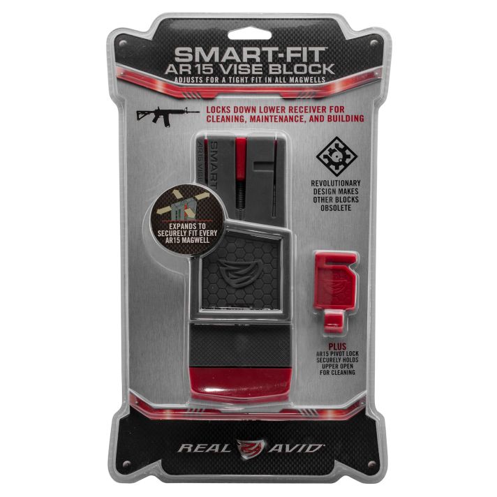 Real Avid AVAR15SFVB Smart-Fit Vise Block Gray/Red Polymer 223 Rem/5.56x45mm NATO AR-15