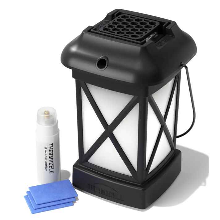 Thermacell MR9W Patio Shield Lantern Cambridge Black Effective 15 ft Odorless Scent Repels Mosquito Effective Up to 12 hrs