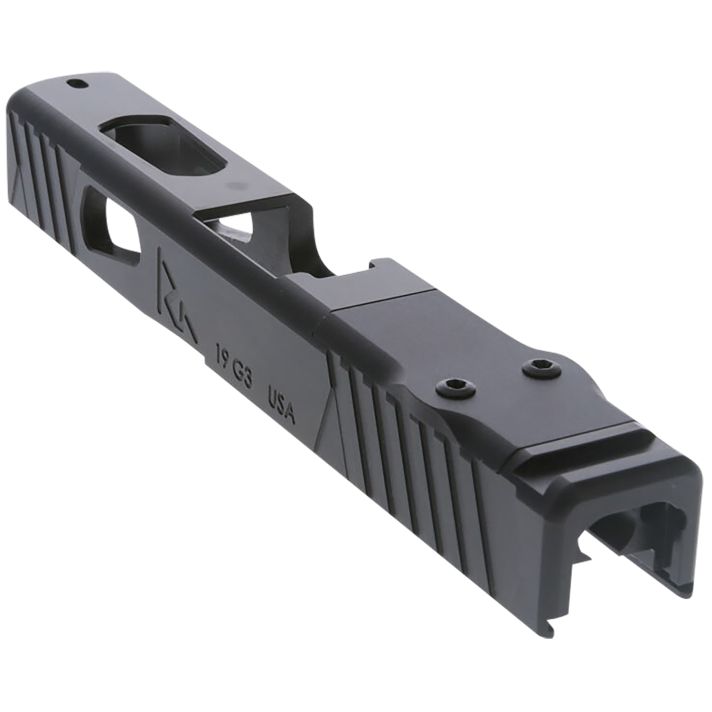 Rival Arms RA10G202A Precision Slide A1 QPQ Black 17-4 Stainless Steel with Front/Rear Serrations & RMR Optic Cut for 9mm Luger Glock 19 Gen3