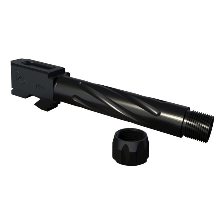 Rival Arms RA20G202A Precision Drop-In Barrel 9mm Luger 4.02" Black PVD Finish 416R Stainless Steel Material with Fluting & Threading for Glock 19 Gen3-4