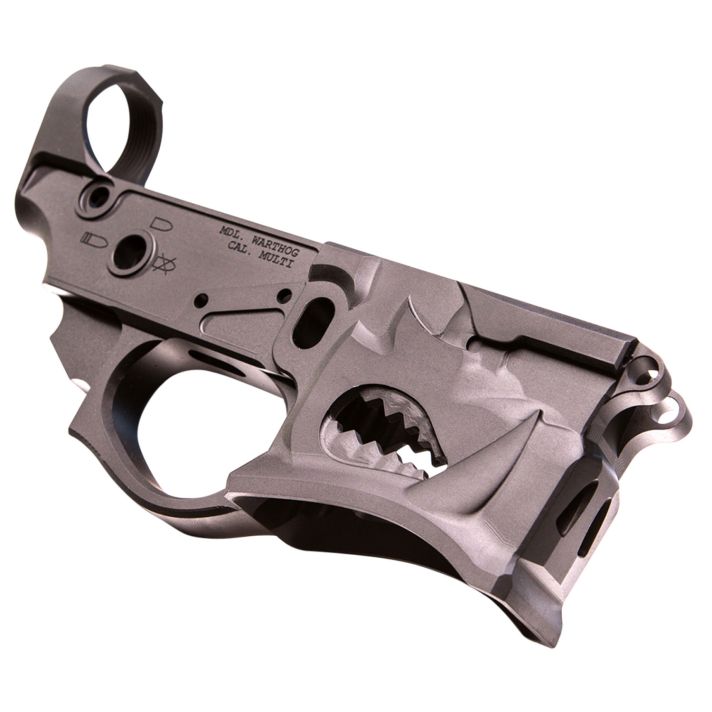 Sharps Bros SBLR02 Warthog Stripped Lower Multi-Caliber Black Anodized Finish 7075-T6 Aluminum Compatible w/Mil-Spec AR-15 Internal Parts