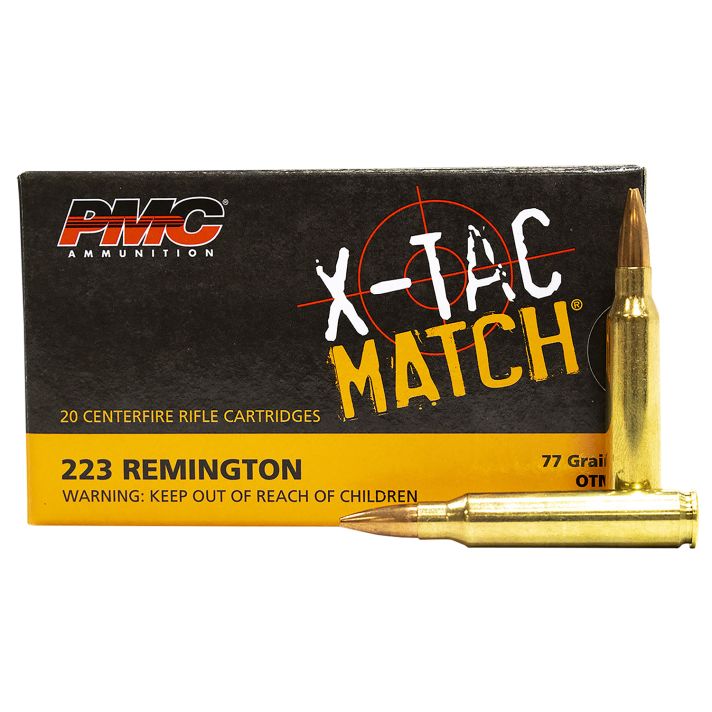 PMC 223XM X-Tac Match223Rem 77gr Open Tip Match 20 Per Box/10 Case