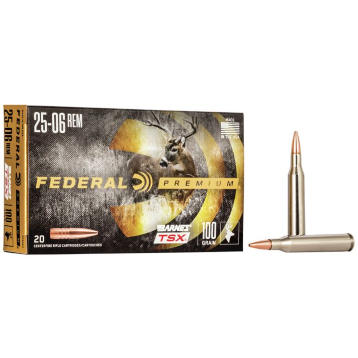 Federal P2506H Premium25-06Rem 100gr Barnes TSX 20 Per Box/10 Case