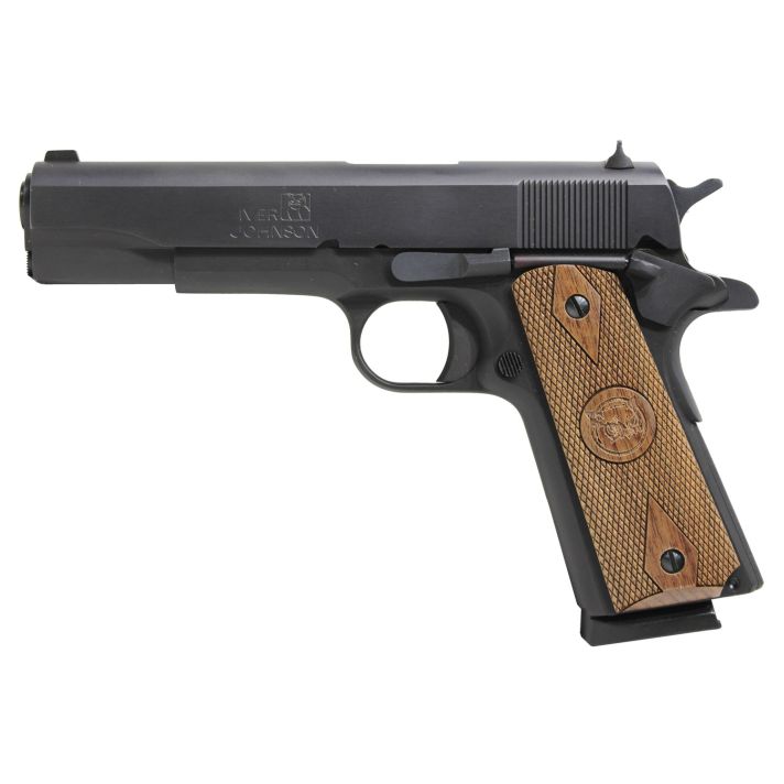 Iver Johnson Arms 1911A1 1911 A1 Government 70 Series 45 ACP 5" 8+1 Blued Steel Frame & Slide with Walnut Grip