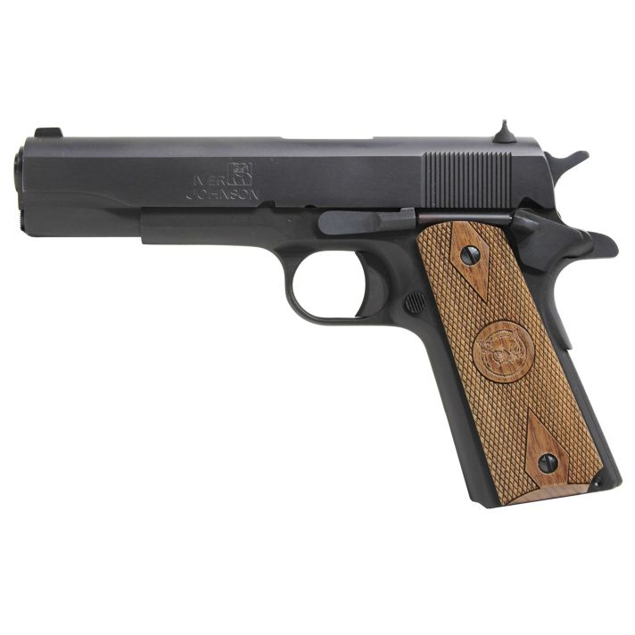 Iver Johnson Arms 1911A19 1911 A19mm Luger 9+1 5" Black Steel Barrel, Matte Black Serrated Steel Slide, Matte Black Steel Frame w/Beavertail, Checkered Double Diamond Walnut Grip