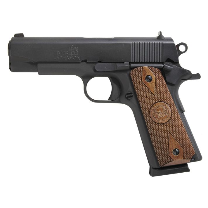 Iver Johnson Arms FALCON Falcon Commander 45 ACP 8+1 4.25" Black Steel Barrel, Matte Blued Serrated Steel Slide, Blued Steel Frame, Checkered Double Diamond Walnut Grip