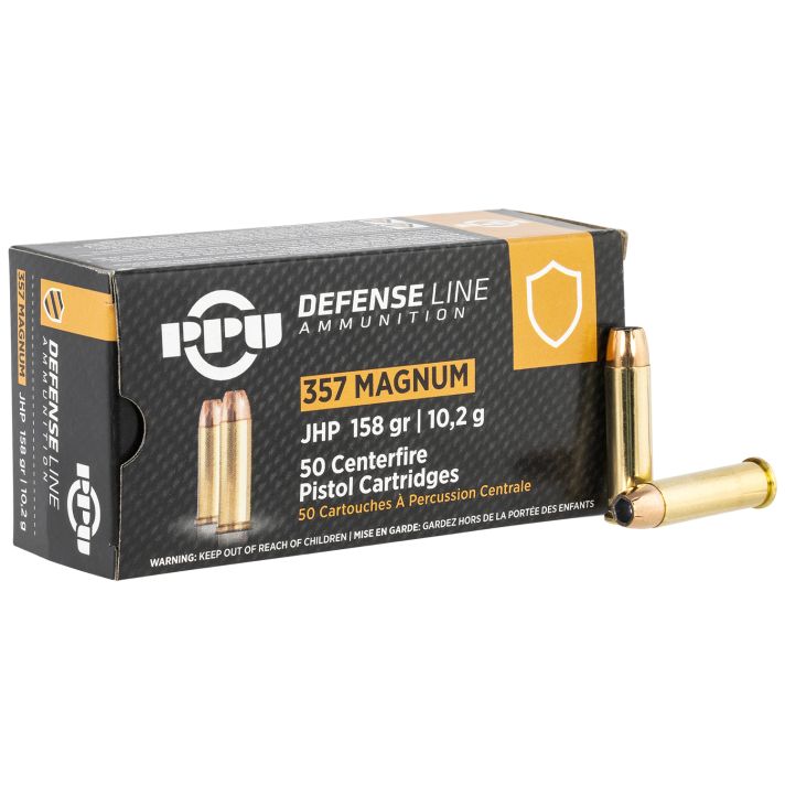 PPU PPD357 Defense357Mag 158gr Jacketed Hollow Point 50 Per Box/10 Case