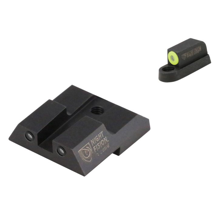 Night Fision CZU076003YGZG Tritium Night Sights For CZ-USAGreen Tritium Yellow Outline Front Sight-Green Tritium Black Outline Rear Sight CZ P-07/P-09