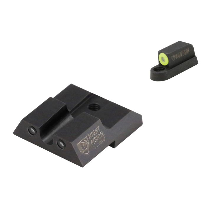 Night Fision CZU076007YGZG Tritium Night Sights For CZ-USAGreen Tritium Yellow Outline Front Sight-Green Tritium Black Outline Rear Sight CZ P-07/P-09