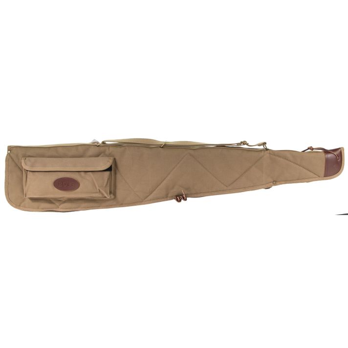 Boyt Harness OGC98PM06 Alaskan Rifle Case 44" Kahki Waxed Canvas w/ Brass Hardware & Quilted Flannel Lining for Scoped Rifles