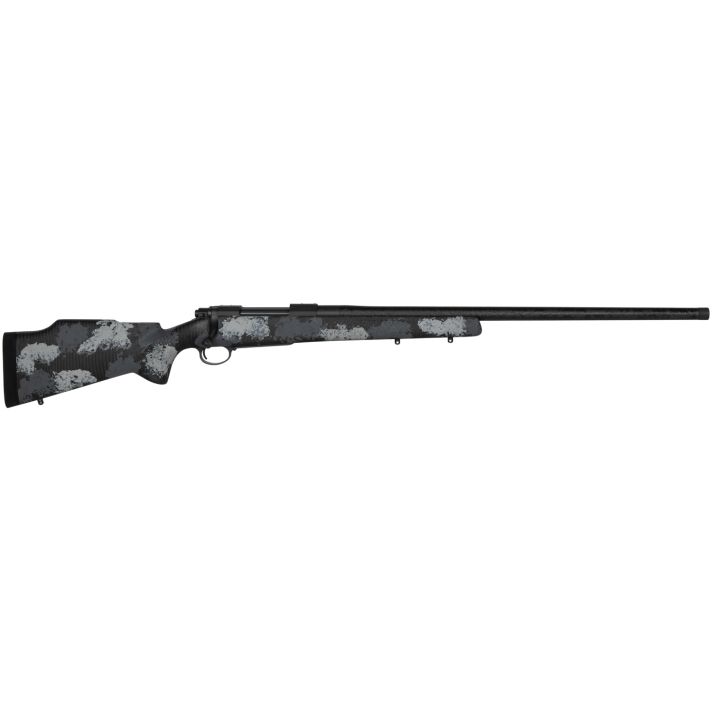 Nosler 44148 M48 Long-Range Carbon 28 Nosler 3+1 26" Carbon Fiber Wrapped Barrel, Sniper Gray Cerakote Metal Finish, Elite Midnight Camo Manners MCS-T Elite Tac Stock