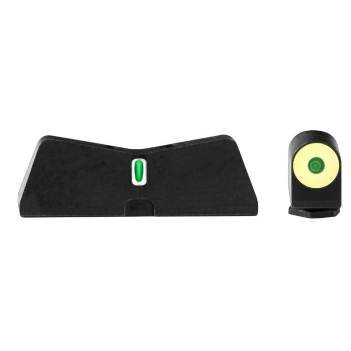 XS Sights GL0010S5Y DXT2 Big Dot Night Sights fits GlockBlack | Green Tritium Yellow Outline Front Sight Green Tritium White Outline Bar Rear Sight