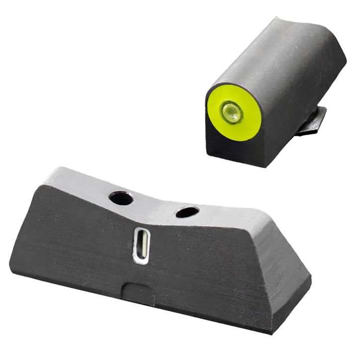 XS Sights GL0011S5Y DXT2 Big Dot Night Sights fits GlockBlack | Green Tritium Yellow Outline Front Sight Green Tritium White Outline Bar Rear Sight