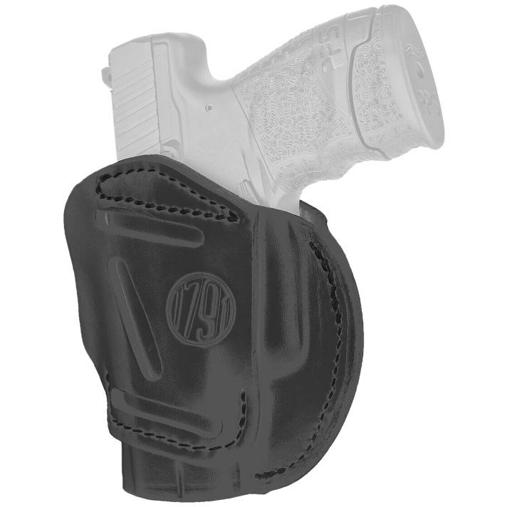 1791 Gunleather 3WH3SBLA 3-WayIWB/OWB Size 03 Stealth Black Leather Belt Loop Compatible w/ Glock 26 Compatible w/ Ruger LC9 Compatible w/ S&W M&P Shield Ambidextrous Hand