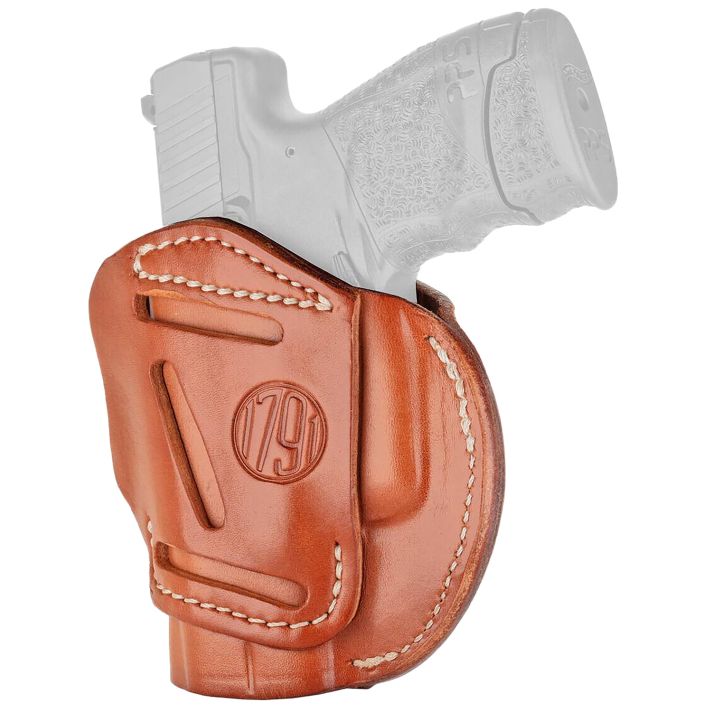 1791 Gunleather 3WH3CBRA 3-WayIWB/OWB Size 03 Classic Brown Leather Belt Loop Compatible w/ Glock 26 Compatible w/ Ruger LC9 Compatible w/ S&W M&P Shield Ambidextrous Hand