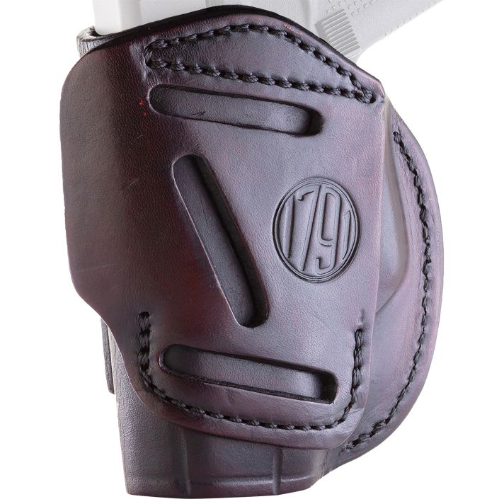 1791 Gunleather 4WH2SBRR 4-WayIWB/OWB Size 02 Signature Brown Leather Belt Clip Compatible w/Ruger LCP/S&W Bodyguard/Glock 42/43/43XRight Hand