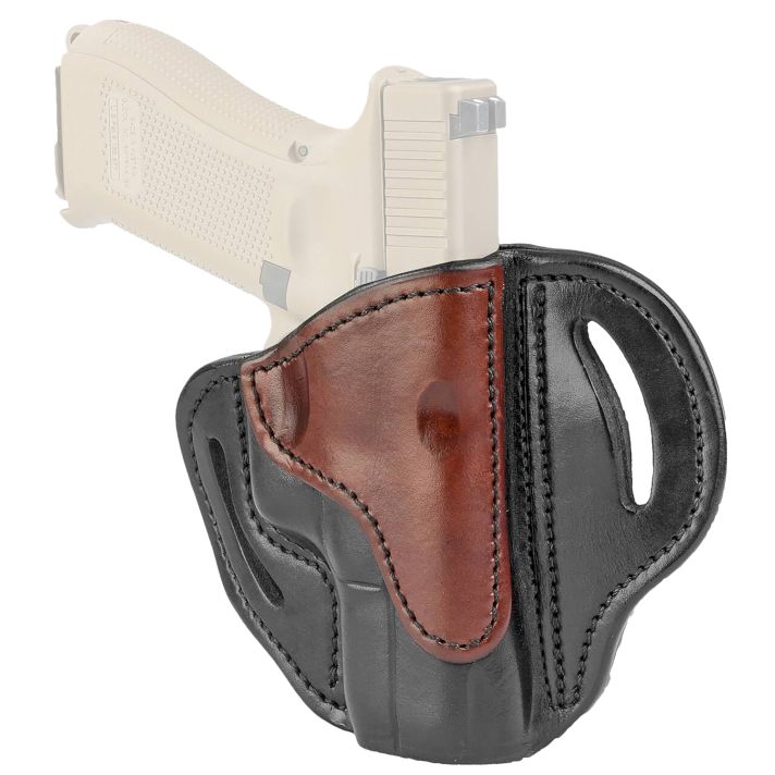 1791 Gunleather BH21BLBR BH2.1OWB Size 2.1 Black/Brown Leather Belt Slide Compatible w/Glock 17/S&W M&P Shield/Springfield XD Right Hand