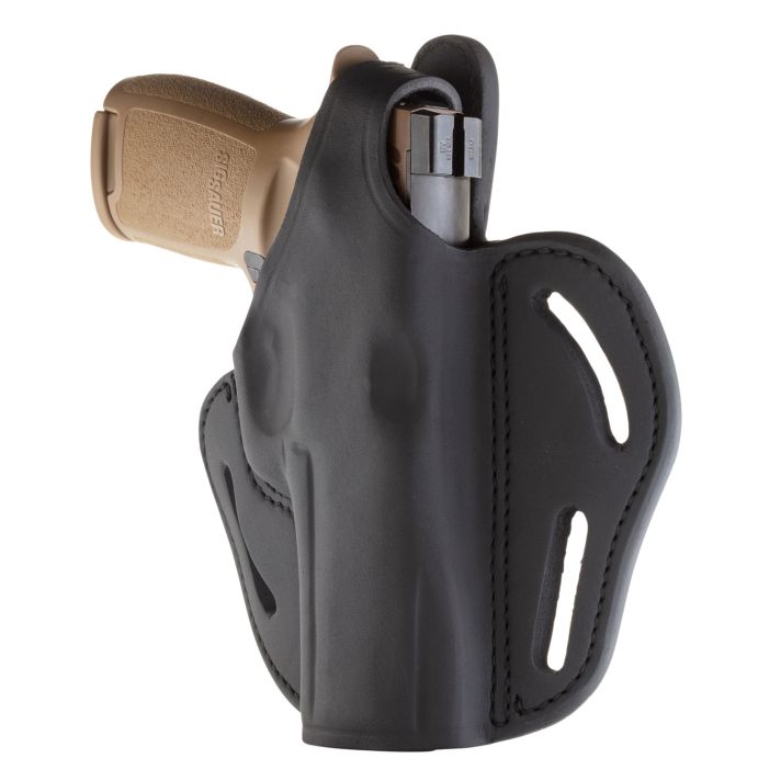 1791 Gunleather BHX5SBLR BHXOWB 05 Stealth Black Leather Belt Slide Fits Sig P320/Ruger Security-9
