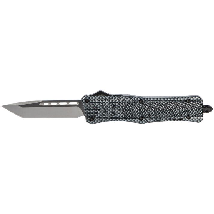 CobraTec Knives MCFCTK1MTNS CTK-1Medium 3" OTF Tanto Plain D2 Steel Blade/Carbon Fiber Aluminum Handle Features Glass Breaker Includes Pocket Clip