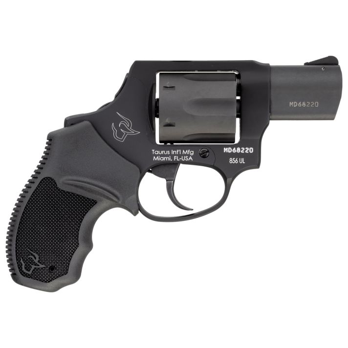 Taurus 2-856021ULCH 856 Ultra-Lite 38 Special +P 6rd 2" Matte Black Carbon Steel Cylinder & Barrel Matte Black Anodized Aluminum Frame Black Rubber Grip (Concealed Hammer)