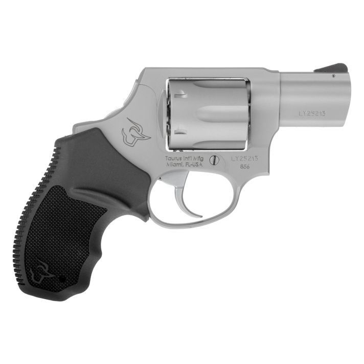 Taurus 2856029CH 856Small Frame 38 Special +P 6rd 2" Matte Stainless Barrel, Cylinder & Frame, Black Finger Groove Rubber Grip, Transfer Bar Safety, Concealed Hammer