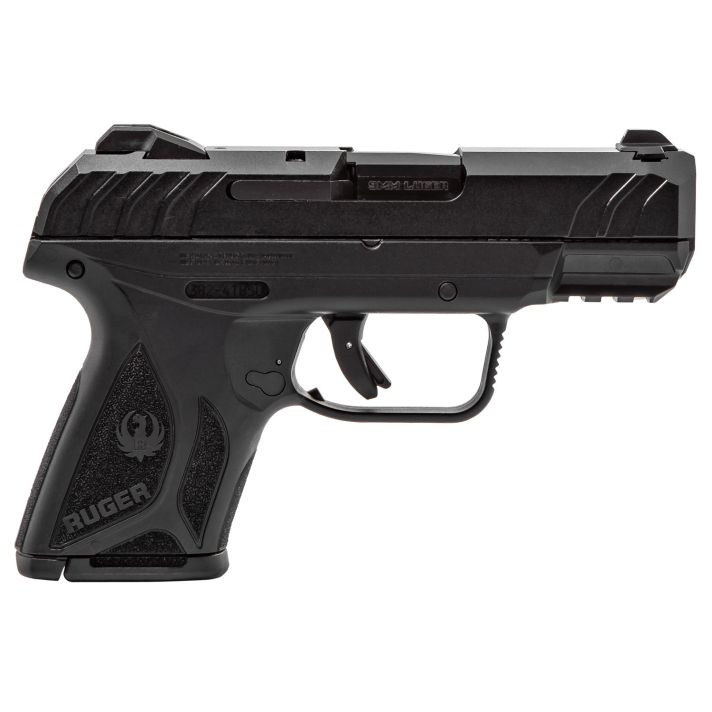 Ruger 3818 Security-9 Compact 9mm Luger3.42" Barrel 10+1,Black Polymer Frame With Picatinny Acc. Rail, Black Oxide Steel Slide, Manual Safety