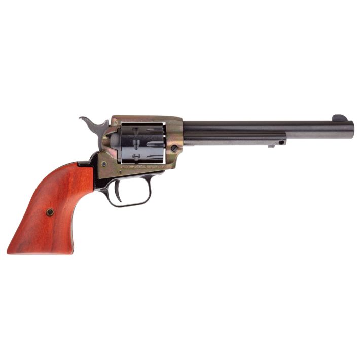 Heritage Mfg RR22999CH6 Rough Rider22 LR 9 Shot, 6.50" Black Steel Barrel, Simulated Case Hardened Zinc Alloy Frame, Black Cylinder, Cocobolo Grip, Hammer/Thumb Safety, Exposed Hammer