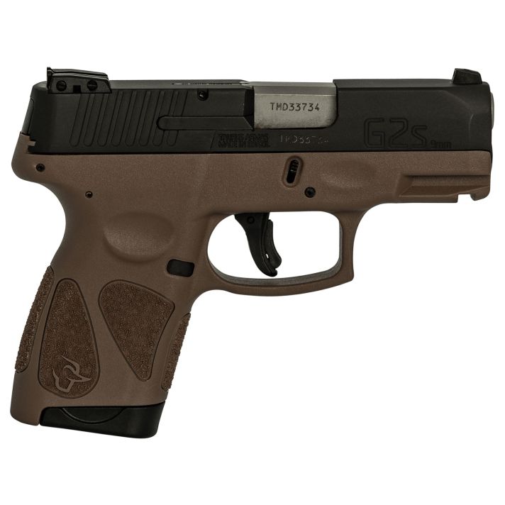 Taurus 1G2S931B G2SCompact Frame 9mm Luger 7+1 3.26" Matte Steel Barrel, Matte Black Serrated Alloy Steel Slide, Brown Polymer Frame w/Picatinny Rail & Polymer Grip, Right Hand