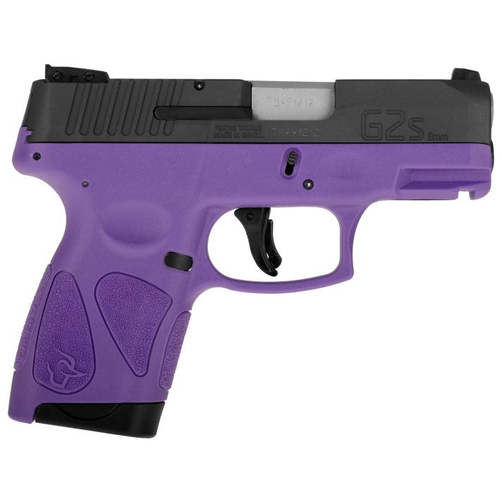 Taurus 1G2S931DP G2SCompact Frame 9mm Luger 7+1 3.26" Matte Stainless Steel Barrel, Matte Black Serrated Alloy Steel Slide, Dark Purple Polymer Frame w/Picatinny Rail & Polymer Grip, Right Hand