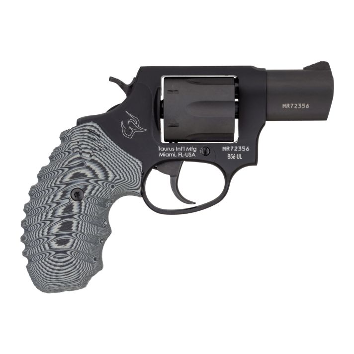 Taurus 2856021ULVZ13 856 Ultra-Lite 38 Special +P Caliber with 2" Matte Black Finish Barrel, 6rd Capacity Matte Black Finish Cylinder, Matte Black Anodized Finish Aluminum Frame & Gray VZ Cyclone Grip