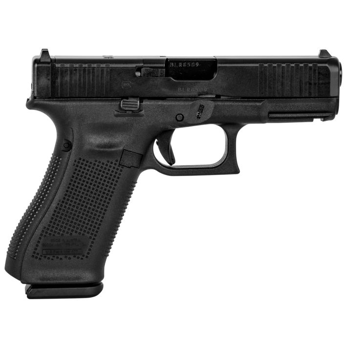 Glock PA455S203MOS G45 Gen5 Compact MOS 9mm Luger 4.02" 17+1 Black Black nDLC Steel with Front Serrations & MOS Cuts Slide Black Rough Texture Interchangeable Backstraps Grip