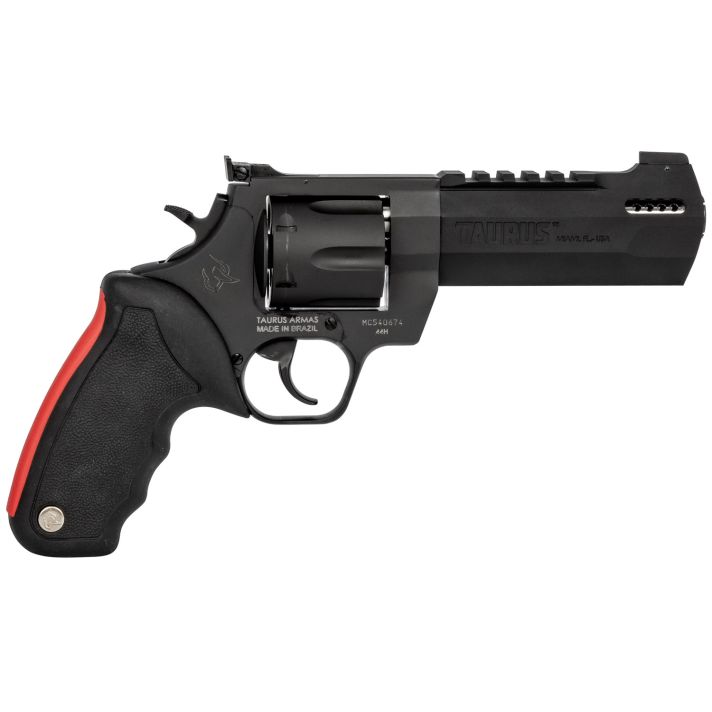 Taurus 2440051RH Raging Hunter44 Rem Mag 6rd 5.12" Matte Black Oxide Steel Black Rubber with Integrated Red Cushion Insert Grip