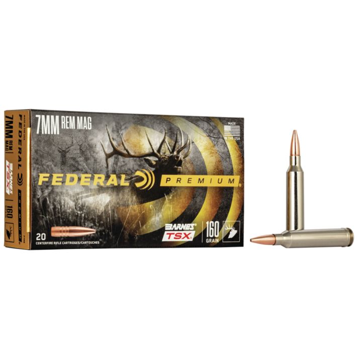Federal P7RN Premium7mmRemMag 160gr Barnes TSX 20 Per Box/10 Case