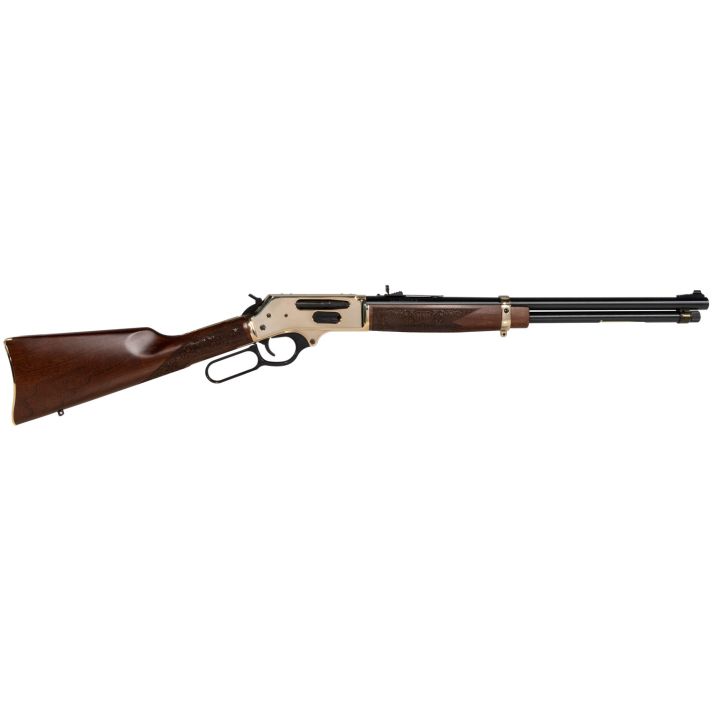 Henry H0243855 Side GateFull Size 38-55 Win 5+1 20" Blued Steel Barrel, Polished Brass Receiver, American Walnut Stock Right Hand