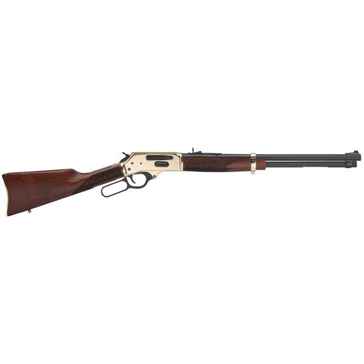 Henry H0243030 Side GateFull Size 30-30 Win 5+1 20" Blued Steel Barrel, Polished Brass Receiver, American Walnut Stock Right Hand