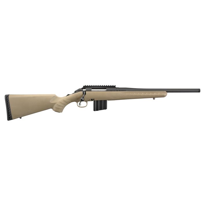 Ruger 26981 American RanchFull Size 350 Legend 5+1 16.38" Matte Black Threaded Barrel, Matte Black Picatinny Rail Steel Receiver, Flat Dark Earth Fixed Synthetic Stock, Right Hand
