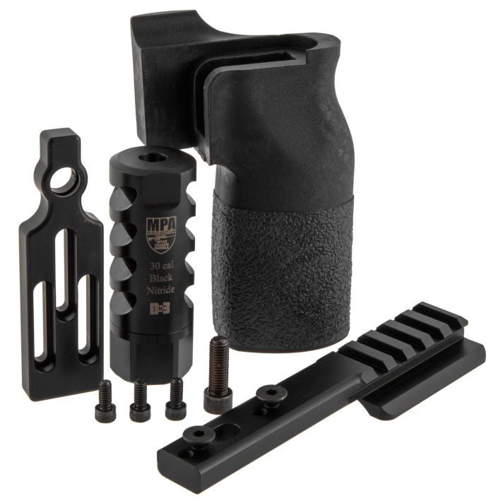 MasterPiece Arms 65PMRACCBUNDLE ACCBundleDN3 Muzzle Brake, Vertical Grip, V4 Spigot Mount & Bag Rider For 6.5 Creedmoor MasterPiece Arms PMR