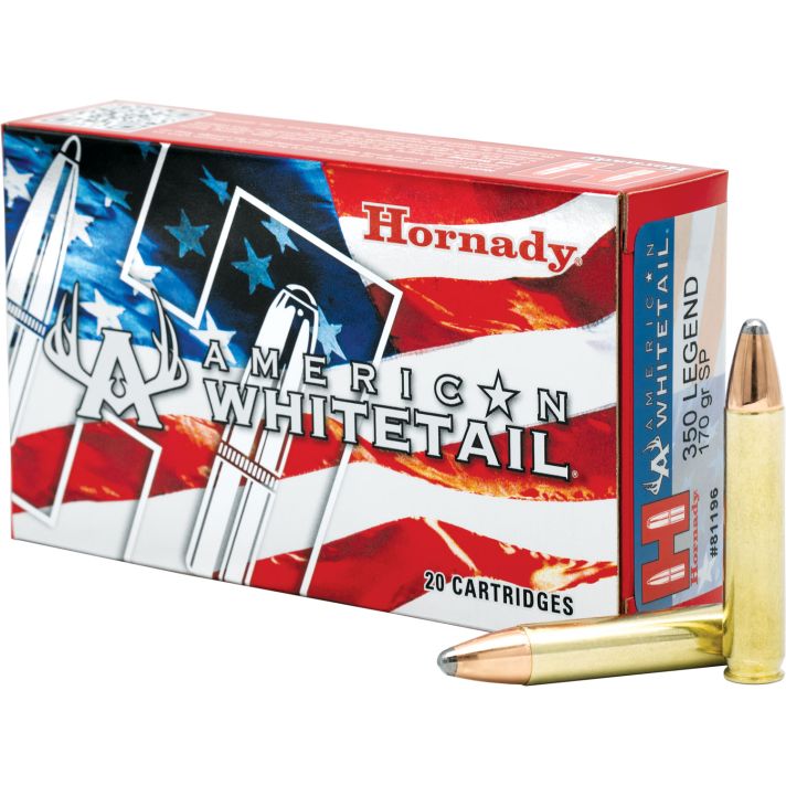 Hornady 81196 American Whitetail350Legend 170gr InterLock 20 Per Box/10 Case