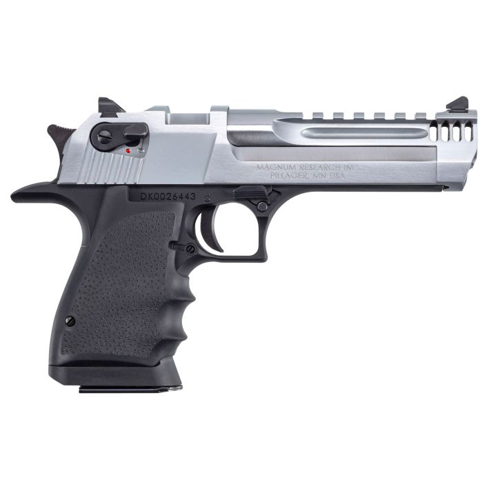 Magnum Research DE357L5BC Desert Eagle L5 357 Mag 5" with Muzzle Brake 9+1 Black Hardcoat Anodized Aluminum Frame Brushed Chrome Carbon Steel Slide Black Hogue Wraparound Rubber Grip