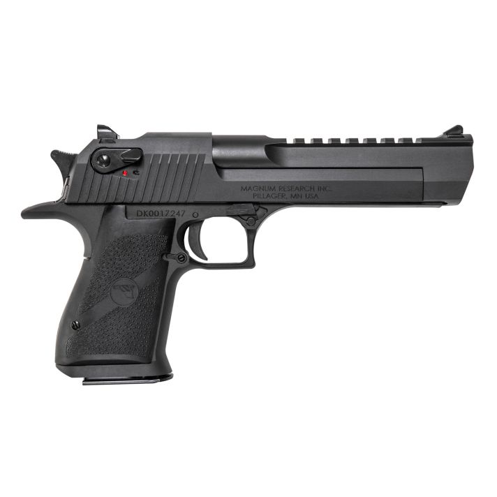 Magnum Research DE429 Desert Eagle Mark XIX 429 DE 7+1, 6" Black Steel Barrel, Matte Black Serrated Carbon Steel Slide & Frame w/Beavertail, Black Rubber Grip, Manual Thumb Safety, Right Hand