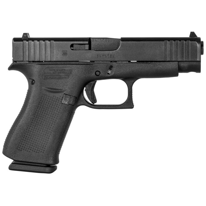 Glock PA4850201 G48 Gen5 Slim Compact 9mm Luger 10+1 4.17" Black GMB Barrel, Black nDLC Serrated Slide, Black Polymer Frame w/Beavertail, Black Textured Polymer Grip