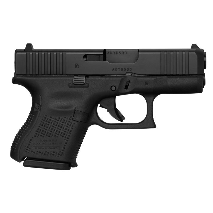Glock UA265S201 G26 Gen5 Sub-Compact 9mm Luger 10+1 3.43" Black GMB Barrel, Black nDLC Serrated Slide, Black Polymer Frame, Black Textured w/Interchangeable Backstrap Grip, Ambidextrous, USA Made