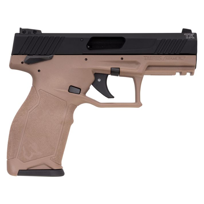 Taurus 1TX22141F TX2222 LR 16+1 4.10" Matte Black Steel/Threaded Barrel, Black Hard Coat Anodized Serrated Slide, Flat Dark Earth Polymer Frame w/Picatinny Rail, FDE Polymer Grips