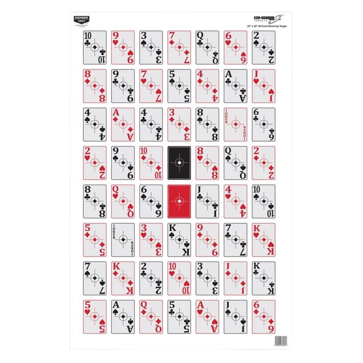 Birchwood Casey 37028 EZE-ScorerPlaying Cards Paper Hanging 23" x 35" Black/Red 100 Per Pkg