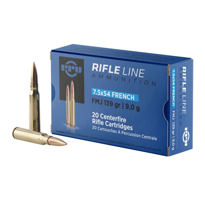 PPU PP7F Metric Rifle7.5x54French 139gr Full Metal Jacket 20 Per Box/10 Case