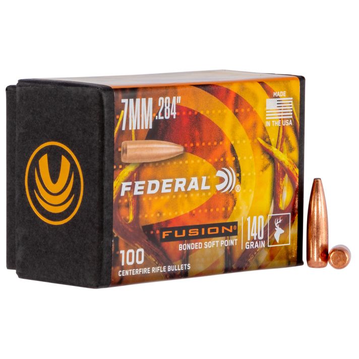Federal FB284F1 Fusion Component7mm .284 140 gr Fusion Soft Point 100 Per Box/ 4 Case